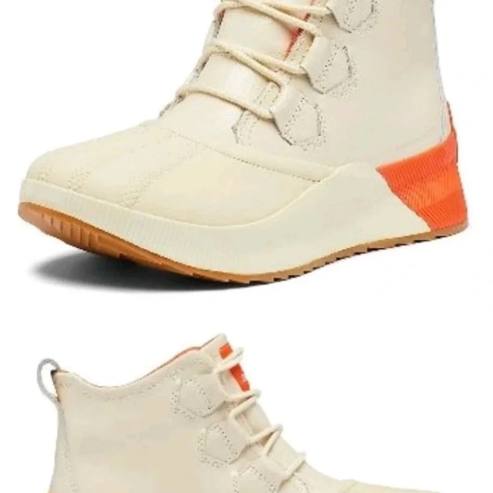 Sorel Women's Out N About III Classic Boot SIZE 7 Bleached Ceramic/ Orange